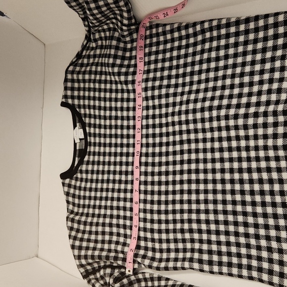J Jill Sweater Black Gingham Reversable Crew Neck Long Sleeve Farmhouse Size M - Picture 11 of 13